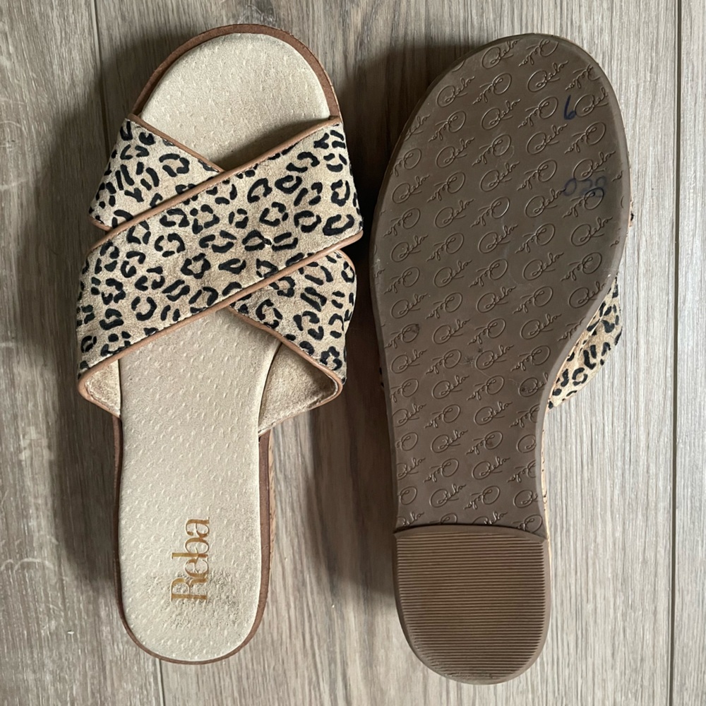 VTG Y2K Women's Leopard Print Sandals - Picture 6 of 7